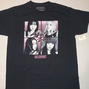 Black Pink Shut Down Black Graphic T-shirt size Medium NWT